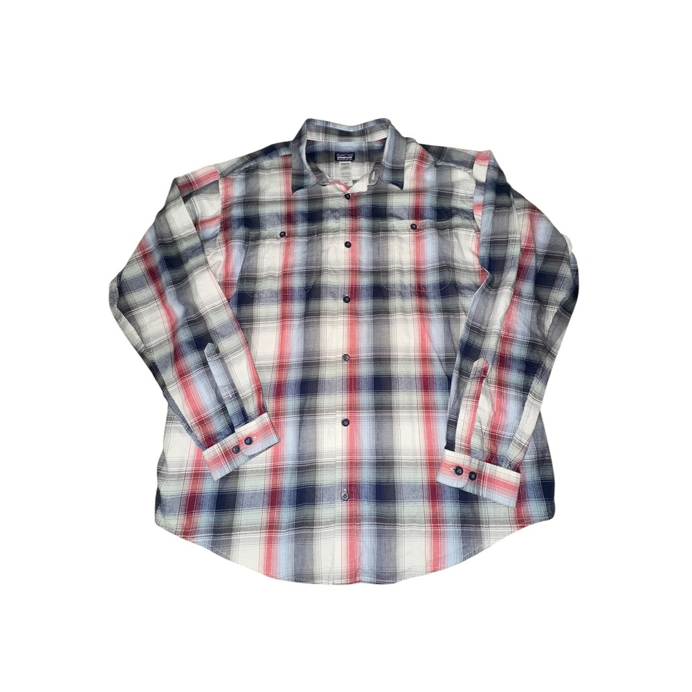 Patagonia Organic Cotton Navy Red‎ Black Men's SZ XL Hiking Fishing